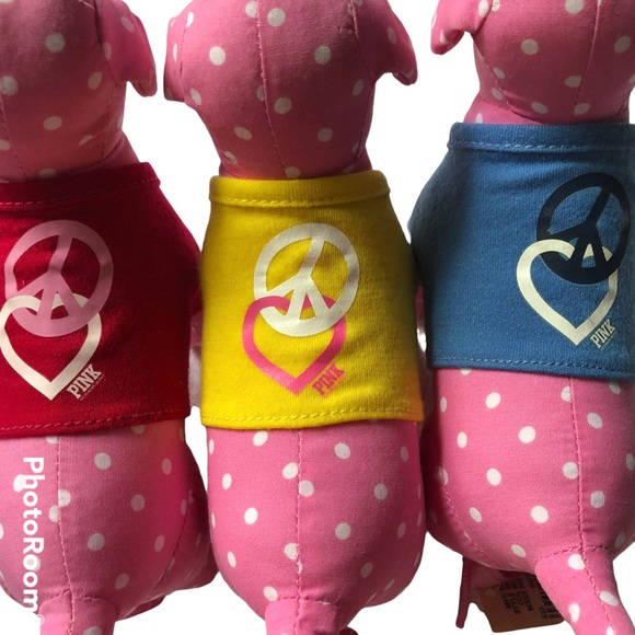 3 PiNK Victoria’s Secret Dogs Recycle Love Polka Dot VS Pink Dog Collector - Picture 5 of 12